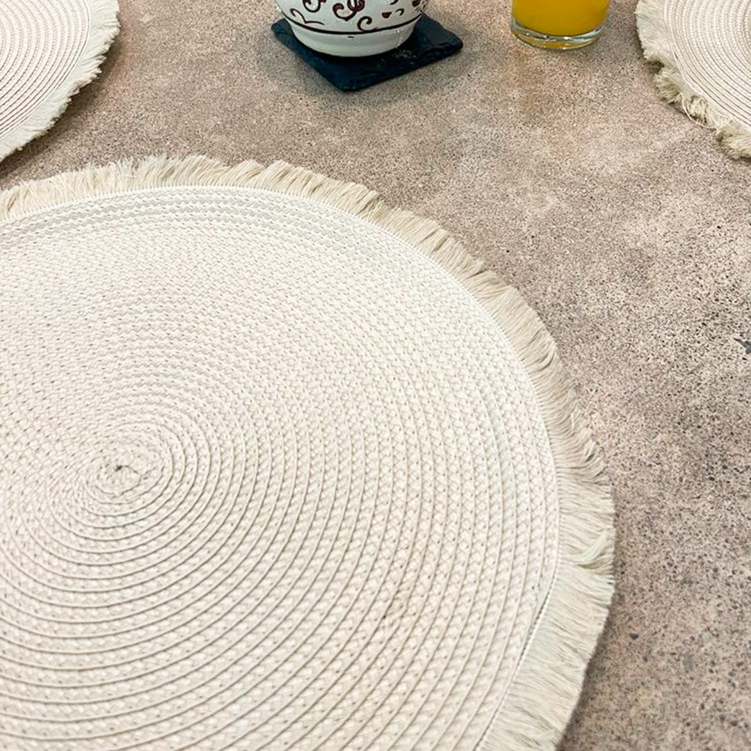 4 pack Round Boho Placemats