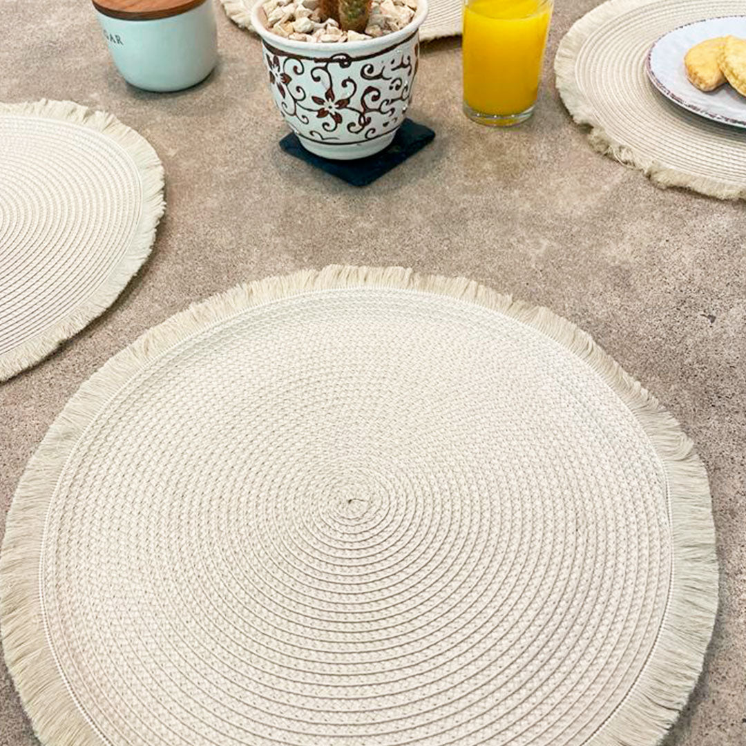 4 pack Round Boho Placemats