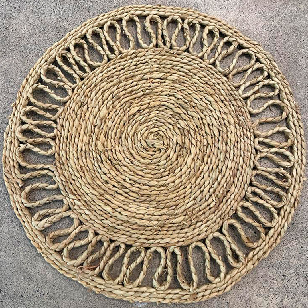 6 pack Natural Round Placemats