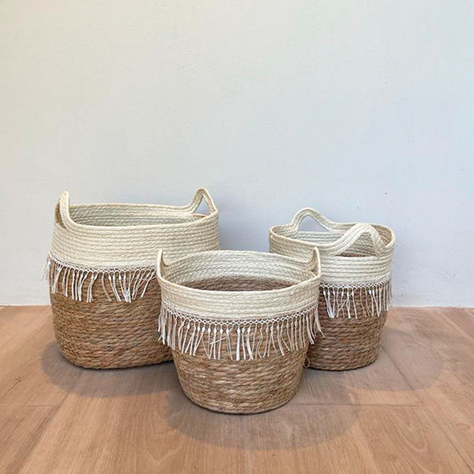 Boho two-tone basket- Pequeña