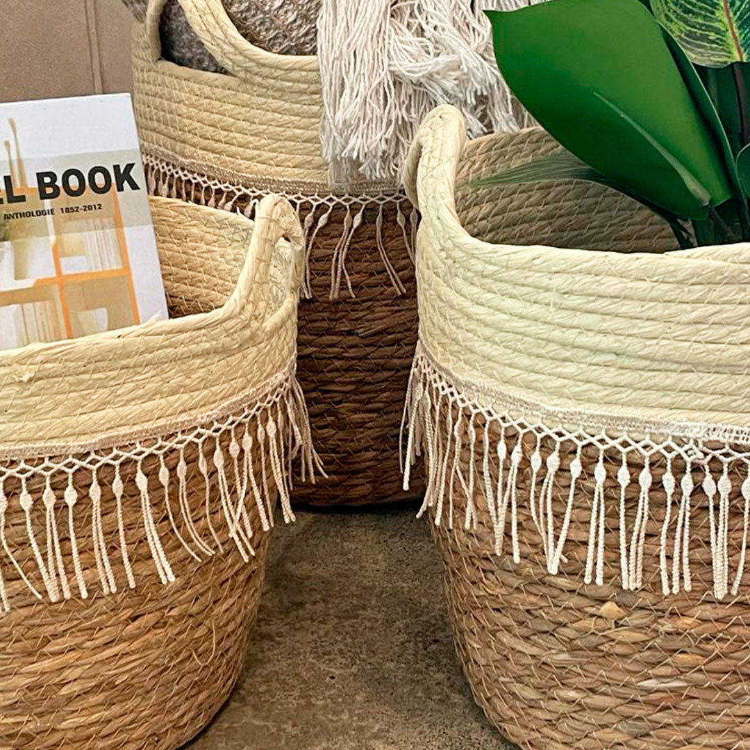 Boho two-tone basket- Mediana