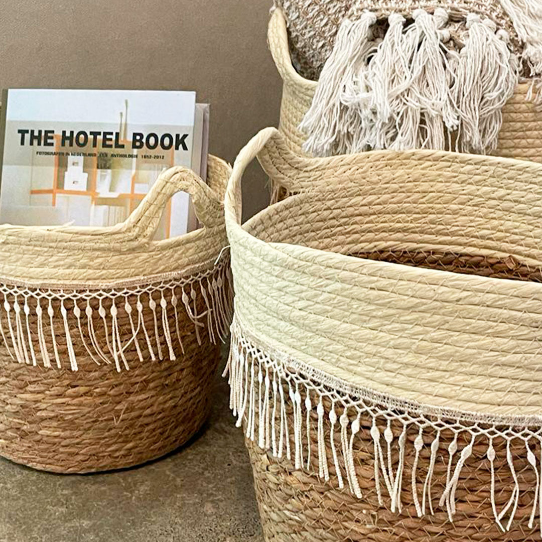 Boho two-tone basket- Mediana