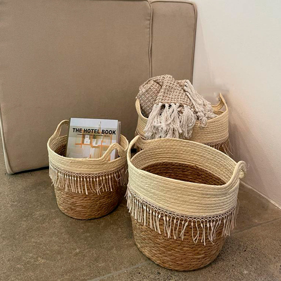 Boho two-tone basket- Mediana